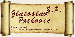 Zlatoslav Patković vizit kartica